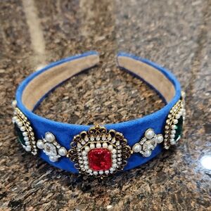 Elegant Blue Embellished Headband